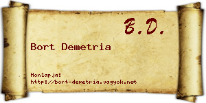 Bort Demetria névjegykártya